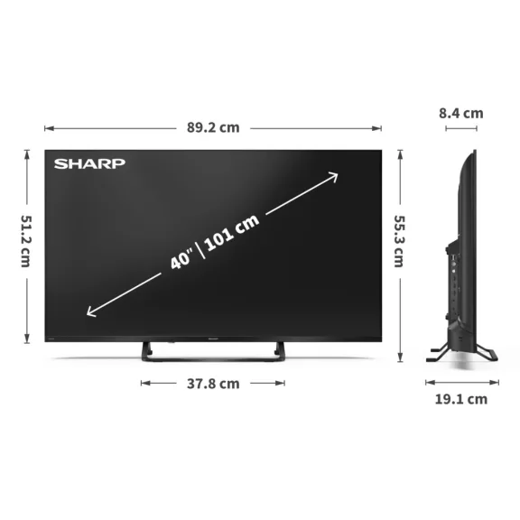 SHARP 40HF3865E 101cm-es Full HD QLED Google TV