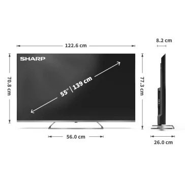 SHARP 55JP7265E Ultra HD 4K QLED MiniLED Google Televízió
