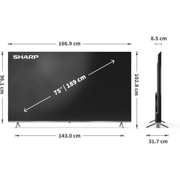 SHARP 75JP7265E Ultra 4K QLED MiniLED Google Televízió