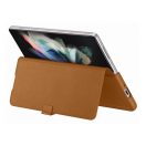 Samsung Galaxy Z Fold3 5G Leather Flip Cover, gyári bőr flip tok, barna, EF-FF926