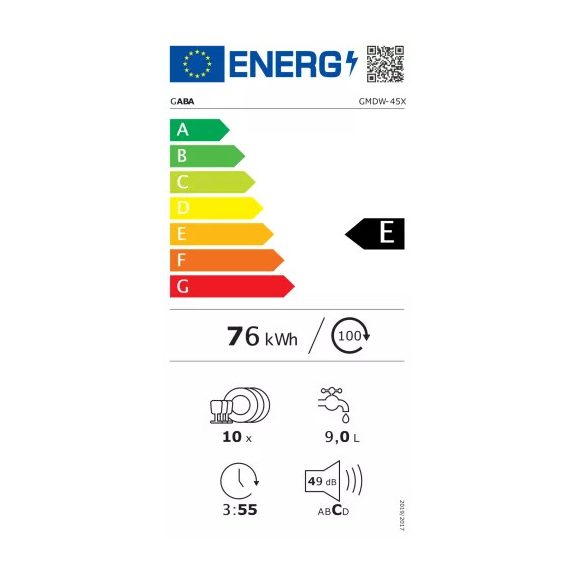 GABA GMDW-45X Mosogatógép, Silver