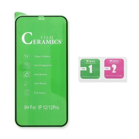 Apple iPhone 13 Pro Max Full Glue Ceramic hajlított tempered glass kijelzővédő üvegfólia, fekete