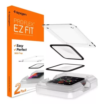   Spigen Pro Flex EZ Fit Apple Watch S9 / S8 / S7 45mm tempered kijelzővédő fólia felhelyező kerettel (2db)