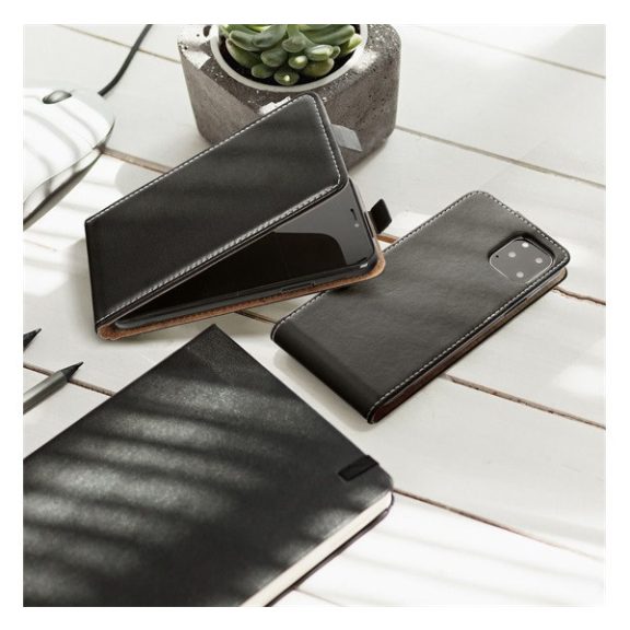 Flip tok szilikon belsővel Samsung Galaxy A33 5G, fekete