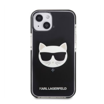   Karl Lagerfeld Choupette Head TPE szilikon hátlap tok Apple iPhone 13, fekete