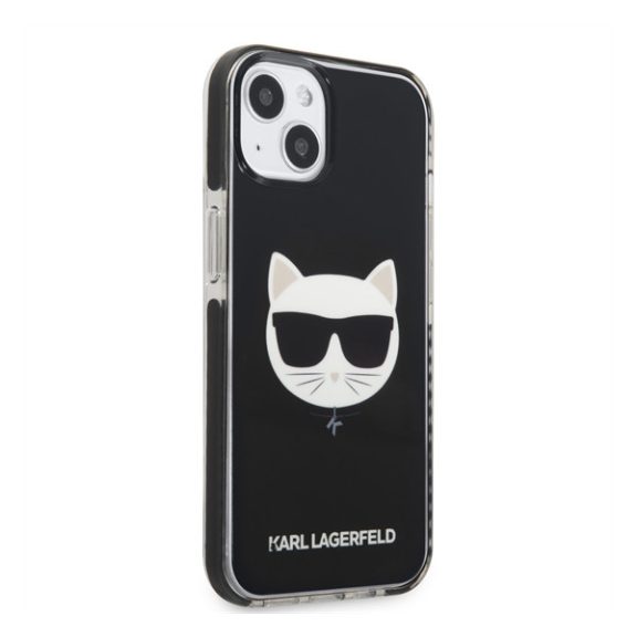 Karl Lagerfeld Choupette Head TPE szilikon hátlap tok Apple iPhone 13, fekete