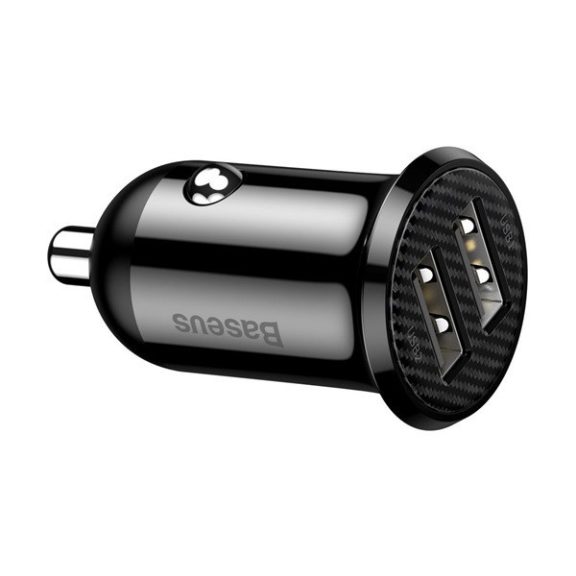 Baseus Grain Pro hálózati gyorstöltő adapter 2xUSB, 24W, fekete