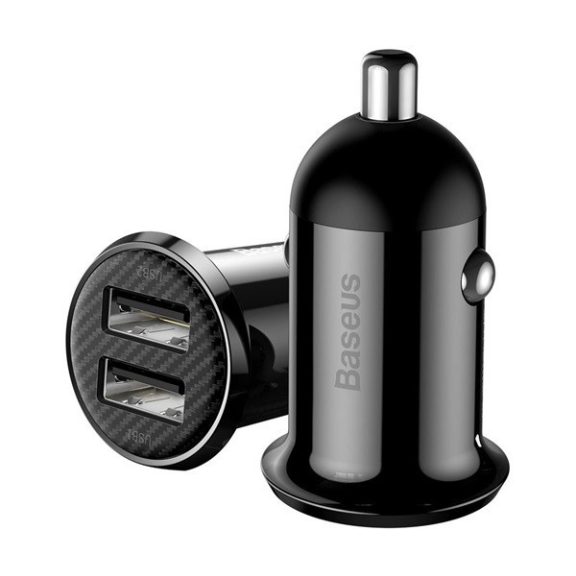 Baseus Grain Pro hálózati gyorstöltő adapter 2xUSB, 24W, fekete