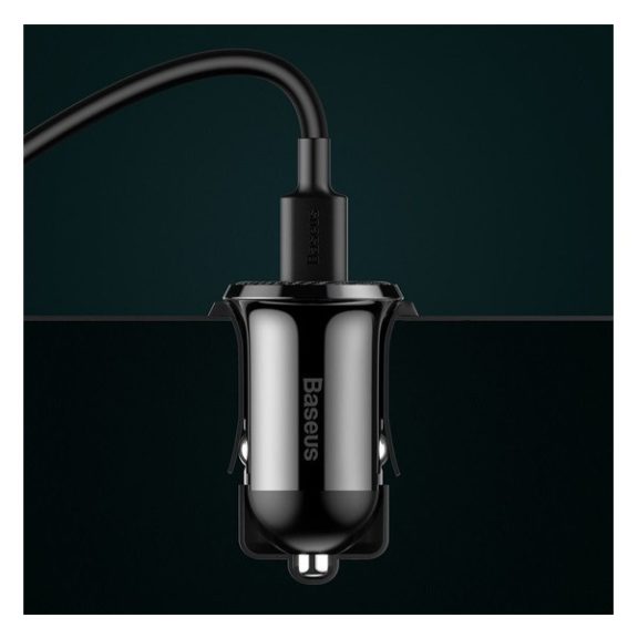 Baseus Grain Pro hálózati gyorstöltő adapter 2xUSB, 24W, fekete