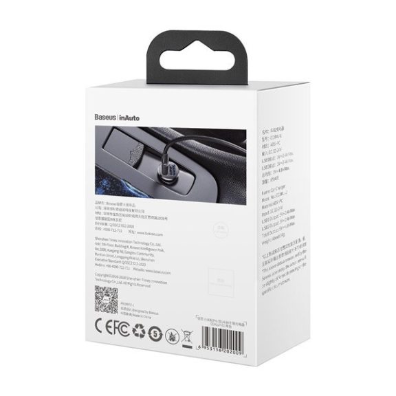 Baseus Grain Pro hálózati gyorstöltő adapter 2xUSB, 24W, fekete