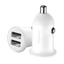 Baseus Grain Pro autós szivargyújtó gyorstöltő adapter 2xUSB, 24W, fehér