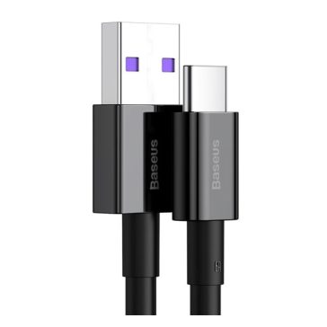   Baseus Superior USB-C gyorstöltő töltő- és adatkábel, 1m, fekete