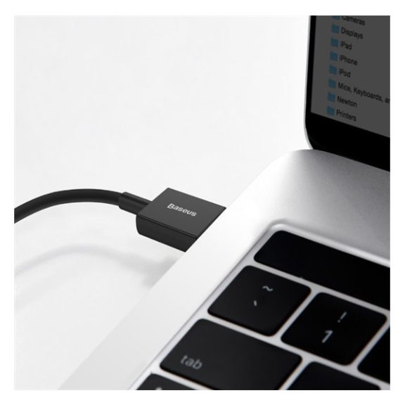 Baseus Superior USB-C gyorstöltő töltő- és adatkábel, 1m, fekete