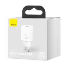 Baseus Super-Si hálózati gyorstöltő adapter USB-C, 20W, fehér