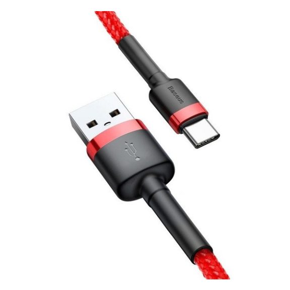 Baseus Cafule USB-C gyorstöltő töltő- és adatkábel, 1m, piros