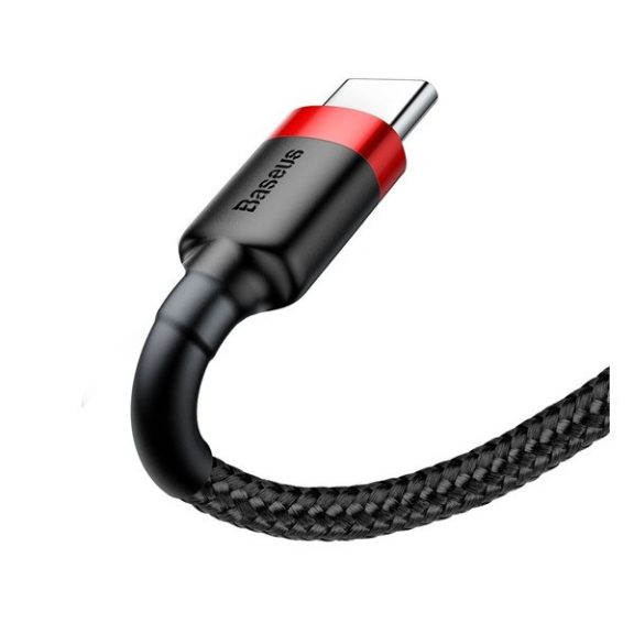 Baseus Cafule USB / USB-C gyorstöltő töltő- és adatkábel, 1m, piros-fekete