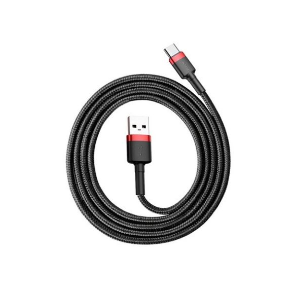 Baseus Cafule USB / USB-C gyorstöltő töltő- és adatkábel, 1m, piros-fekete