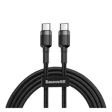   Baseus Cafule USB-C gyorstöltő töltő- és adatkábel, 2m, szürke-fekete