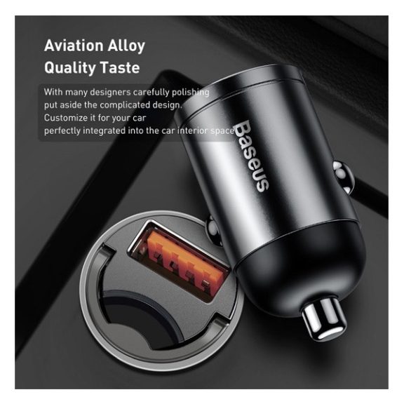 Baseus Tiny Star autós szivargyújtó gyorstöltő USB, 30W, szürke