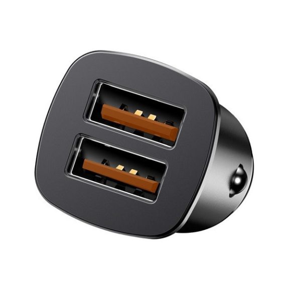 Baseus Square autós szivargyújtó gyorstöltő, 2xUSB, 30W, fekete