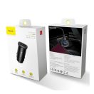 Baseus Square autós szivargyújtó gyorstöltő, 2xUSB, 30W, fekete