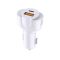 Phoner PH-CC58 autós szivargyújtó gyorstöltő, USB-C + USB, PD, 30W, fehér