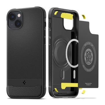   Spigen Rugged Armor Mag Apple iPhone 14 tok, Matte Black Magsafe, fekete