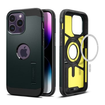   Spigen Tough Armor MagFit Apple iPhone 14 Pro tok Abyss Green MagSafe, zöld