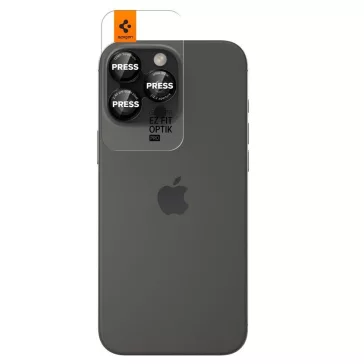   Spigen Glas.tR EZ Fit Optik Pro Apple iPhone 14 Pro / 14 Pro Max / 15 Pro / 15 Pro Max / 16 Pro / 16 Pro Max / 17 Pro / 17 Pro Max, Tempered kameravédő fólia, fekete-piros (2db)