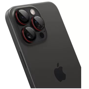   Spigen Glas.tR EZ Fit Optik Pro Apple iPhone 14 Pro / 14 Pro Max / 15 Pro / 15 Pro Max / 16 Pro / 16 Pro Max / 17 Pro / 17 Pro Max, Tempered kameravédő fólia, fekete-piros (2db)