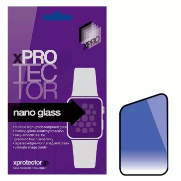   Apple Watch 44mm Xprotector Nano Glass kijelzővédő fólia, fekete kerettel