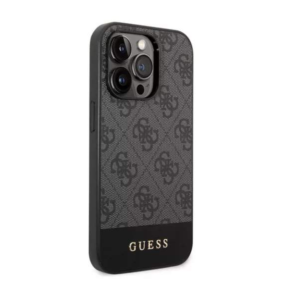 Guess 4G Stripe Apple iPhone 14 Pro Max szilikon hátlap tok, szürke