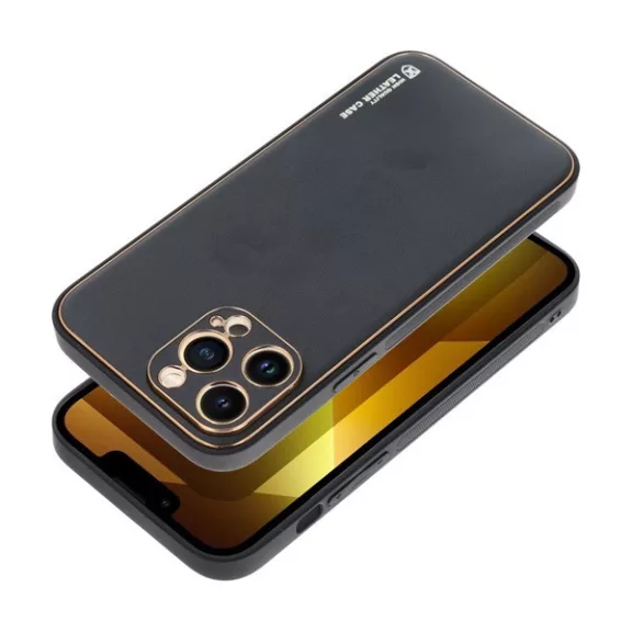 Forcell Leather műbőr hátlap tok, Apple iPhone 14 Pro, fekete