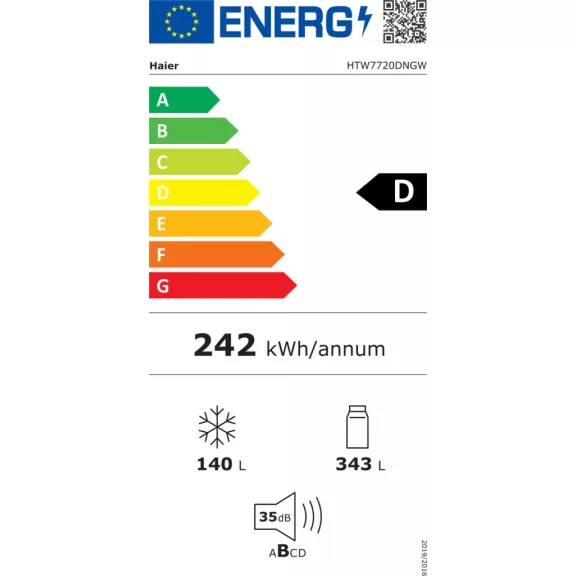 Haier HTW7720DNGW Alulfagyasztós hűtőszekrény Haier HTW7720DNGW Alulfagyasztós hűtőszekrény