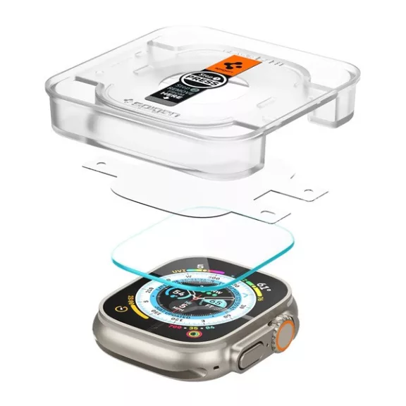 Spigen Glas.tR EZ Fit Apple Watch Ultra 3 / 2 / 1 49mm tempered kijelzővédő fólia felhelyező kerettel (2db)