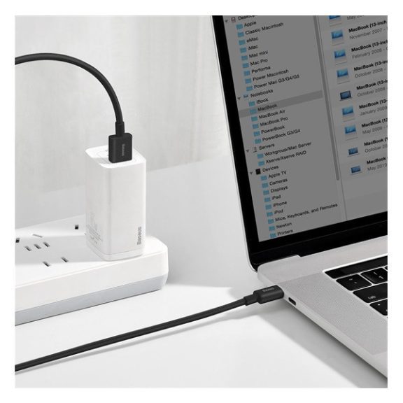 Baseus Superior USB / USB-C töltő- és adatkábel, 66W, 2m, fekete