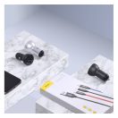 Baseus autós szivargyújtó töltő kijelzővel, 2xUSB, 4.8A, 24W, szürke