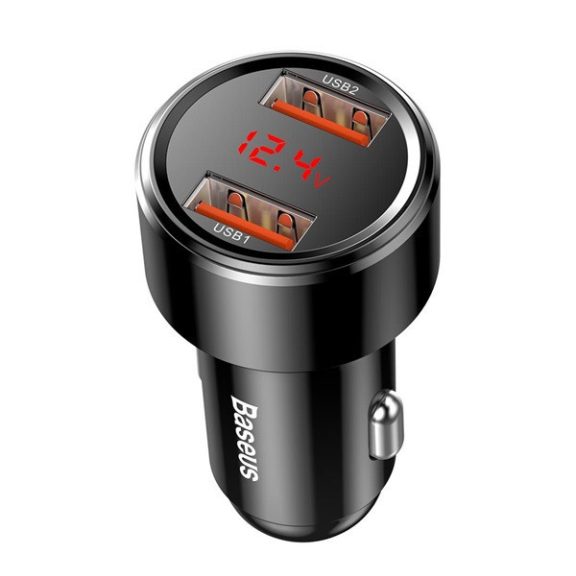 Baseus Magic autós szivargyújtó töltő 2xUSB-A QC 3.0 45W, fekete, CCMLC20A-01