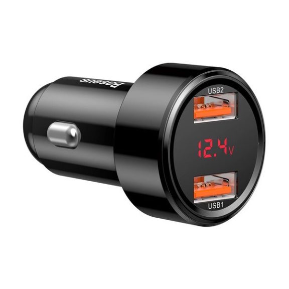Baseus Magic autós szivargyújtó töltő 2xUSB-A QC 3.0 45W, fekete, CCMLC20A-01