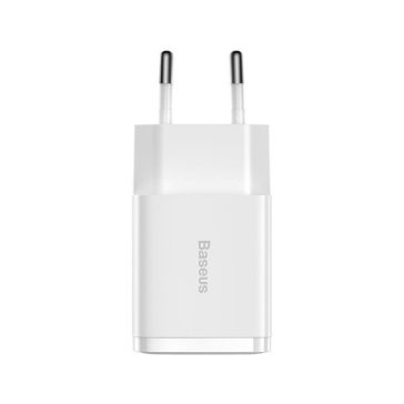 Baseus hálózati gyorstöltő 2xUSB, 10.5W, fehér