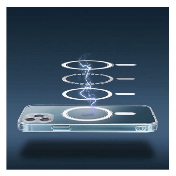 Magsafe szilikon tok Apple iPhone 14 Plus, átlátszó