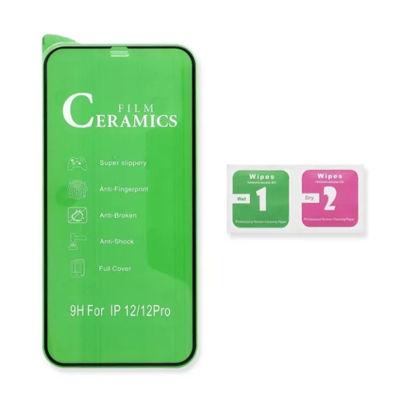 Apple iPhone 14 Pro Max, Full Glue Ceramic hajlított tempered glass kijelzővédő üvegfólia, fekete