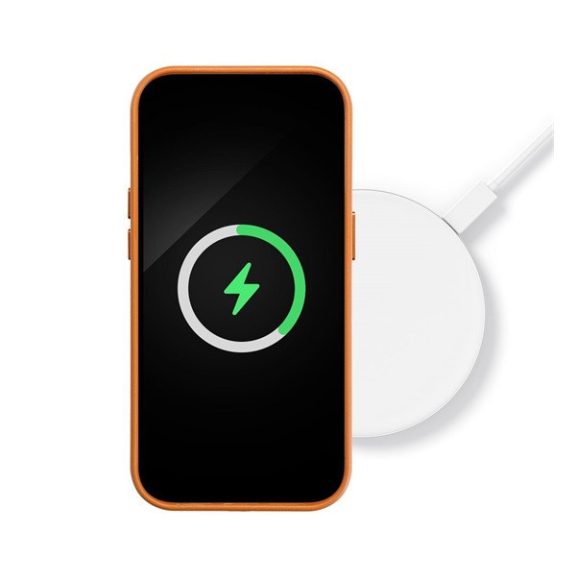 Magsafe műbőr tok Apple iPhone 14 Plus, narancssárga