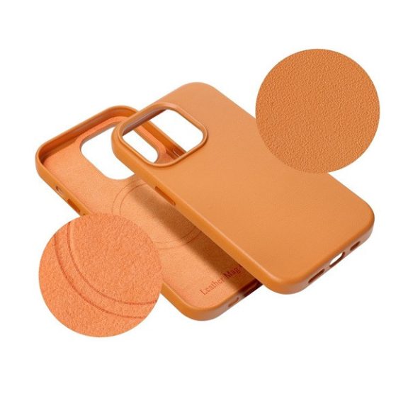 Magsafe műbőr tok Apple iPhone 14 Plus, narancssárga