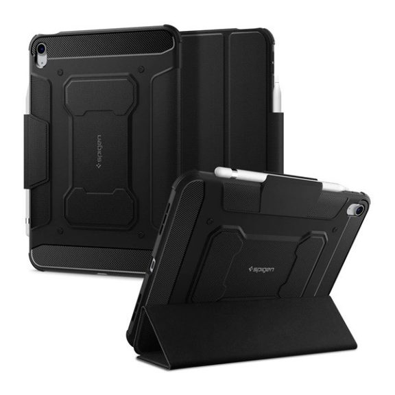 Spigen Rugged Armor Pro Apple iPad 10.9" (2022) / iPad 11" (2025) oldalra nyíló tok, fekete