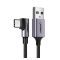Ugreen USB-C / USB gyorstöltő derékszögű töltő- és adatkábel, 1m, fekete-szürke