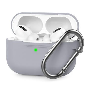   Phoner Simple Apple Airpods Pro szilikon tok akasztóval, szürke