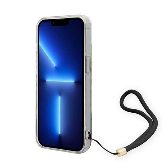 Guess Flower Strap Apple iPhone 14 Plus hátlap tok, kék