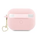 Guess Silicone Charm Heart Apple AirPods Pro 2 tok , rózsaszín