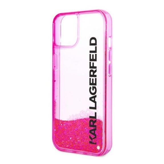Karl Lagerfeld Liquid Glitter Elong Apple iPhone 14 Plus hátlap tok, rózsaszín
